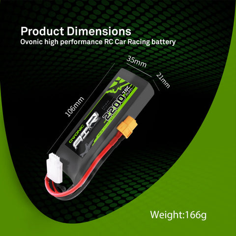 Ovonic 70C 3S 2200mAh 11.1V LiPo Battery for RC Plane CAR Boat - XT60 Plug