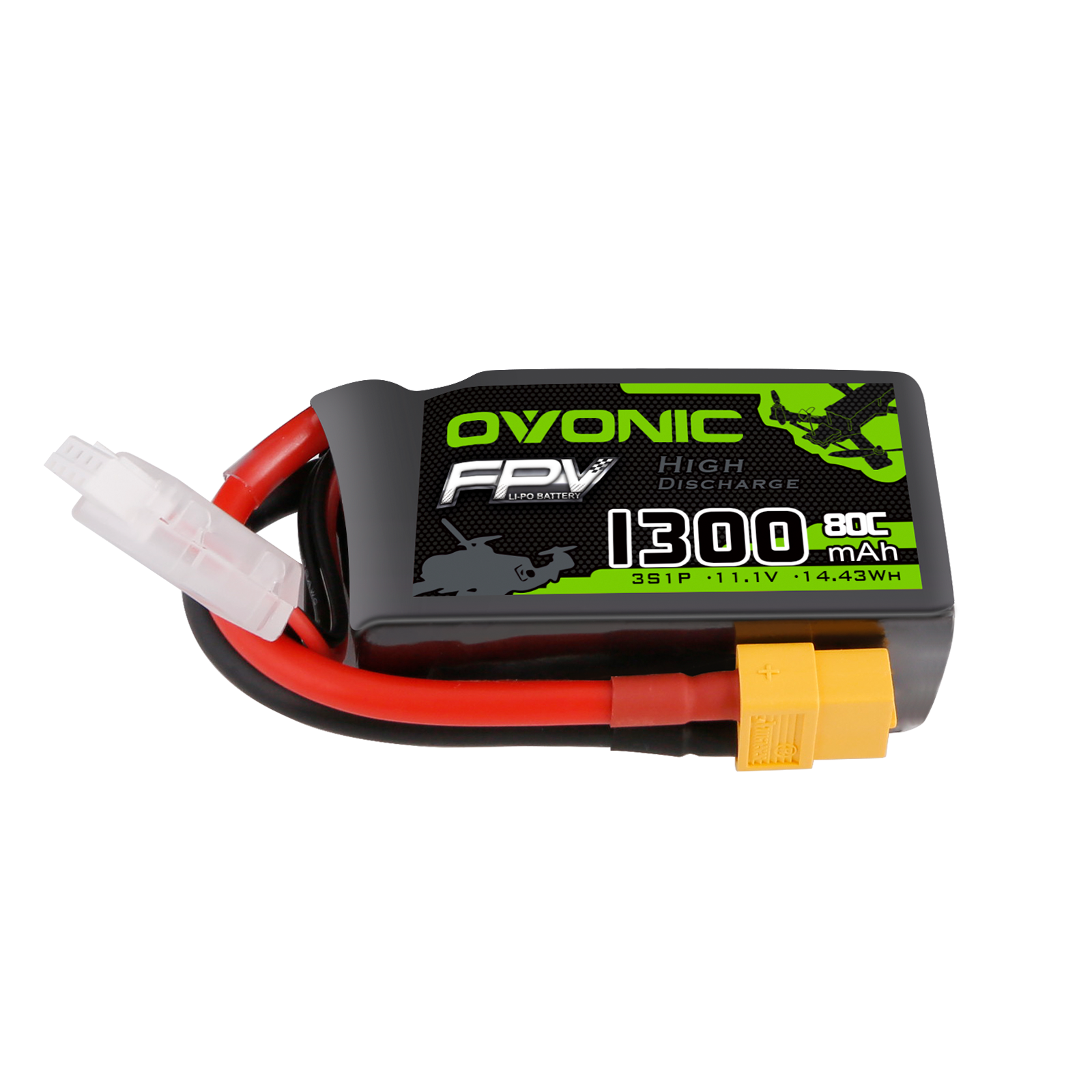 Ovonic 3S Lipo Battery 1300mAh 80C 11.1V with XT60 Plug