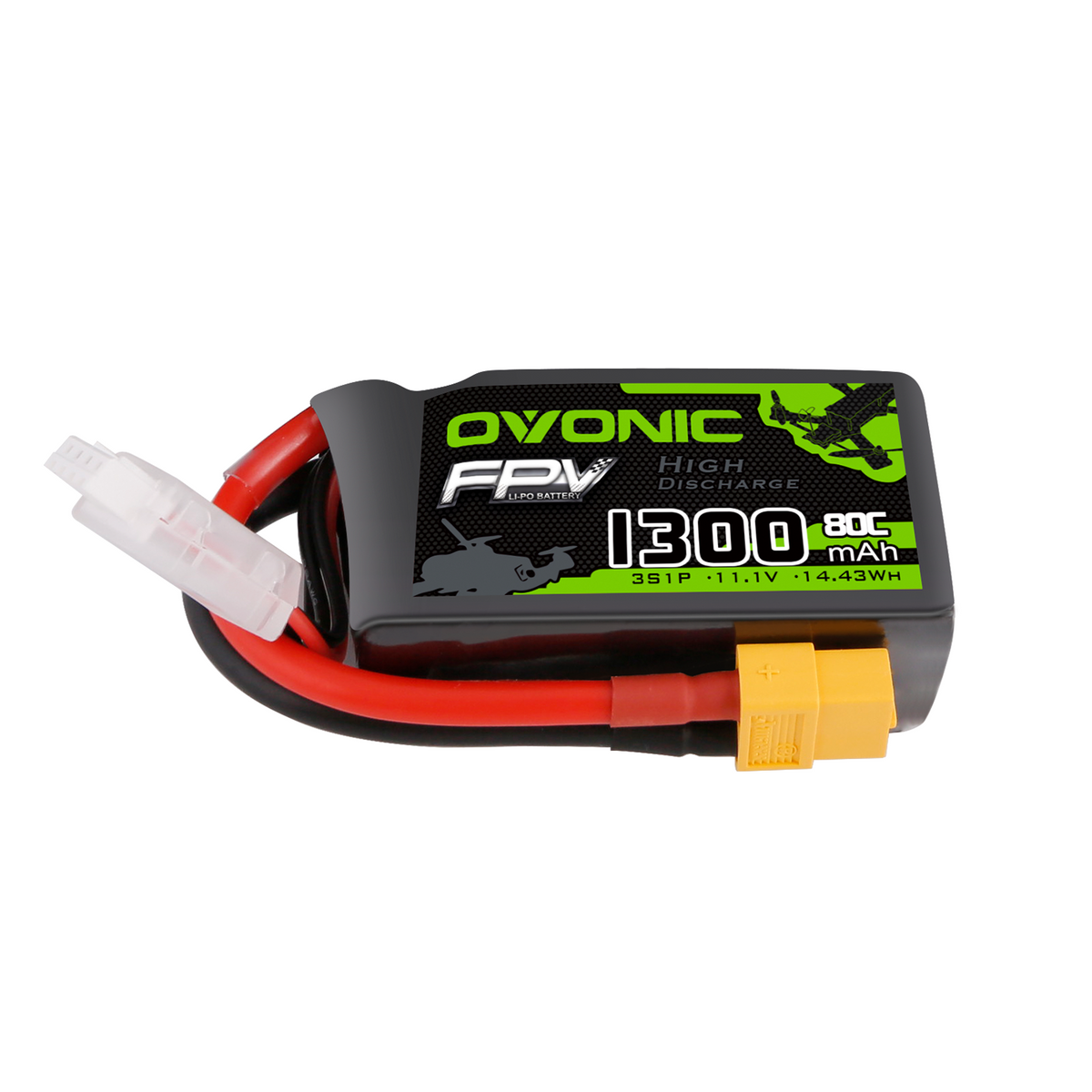 Ovonic 3S Lipo Battery 1300mAh 80C 11.1V with XT60 Plug