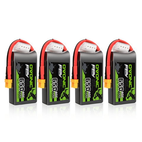 Ovonic 80C 4S 650mah Lipo Battery 14.8V with XT30 Plug 