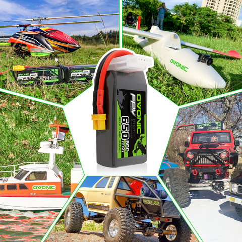 4x Ovonic 80C 14.8V 650mah 4S Lipo Battery with XT30 Plug for 90mm to 150mm FPV Racing Drone