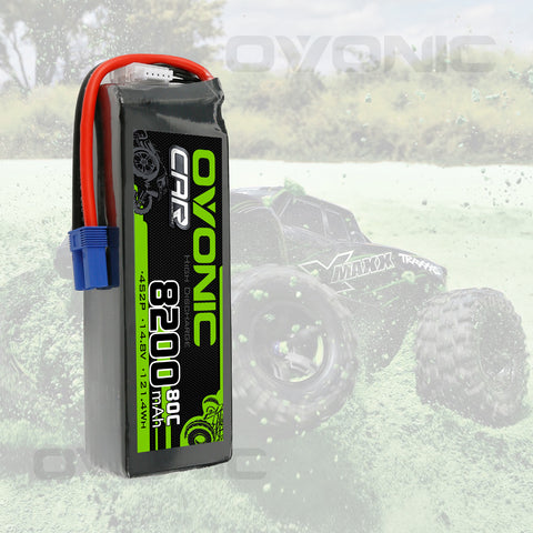 Ovonic 80C 4S2P 8200mAh 14.8V 4S LiPo Battery Pack With EC5 Plug For Arrma 1/5 8S Car