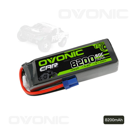 Ovonic 80C 4S2P 8200mAh 14.8V 4S LiPo Battery Pack With EC5 Plug For Arrma 1/5 8S Car