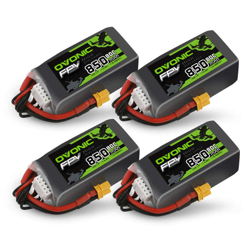 Ovonic 4S 850mAh Lipo Battery 80C 14.8V for FPV