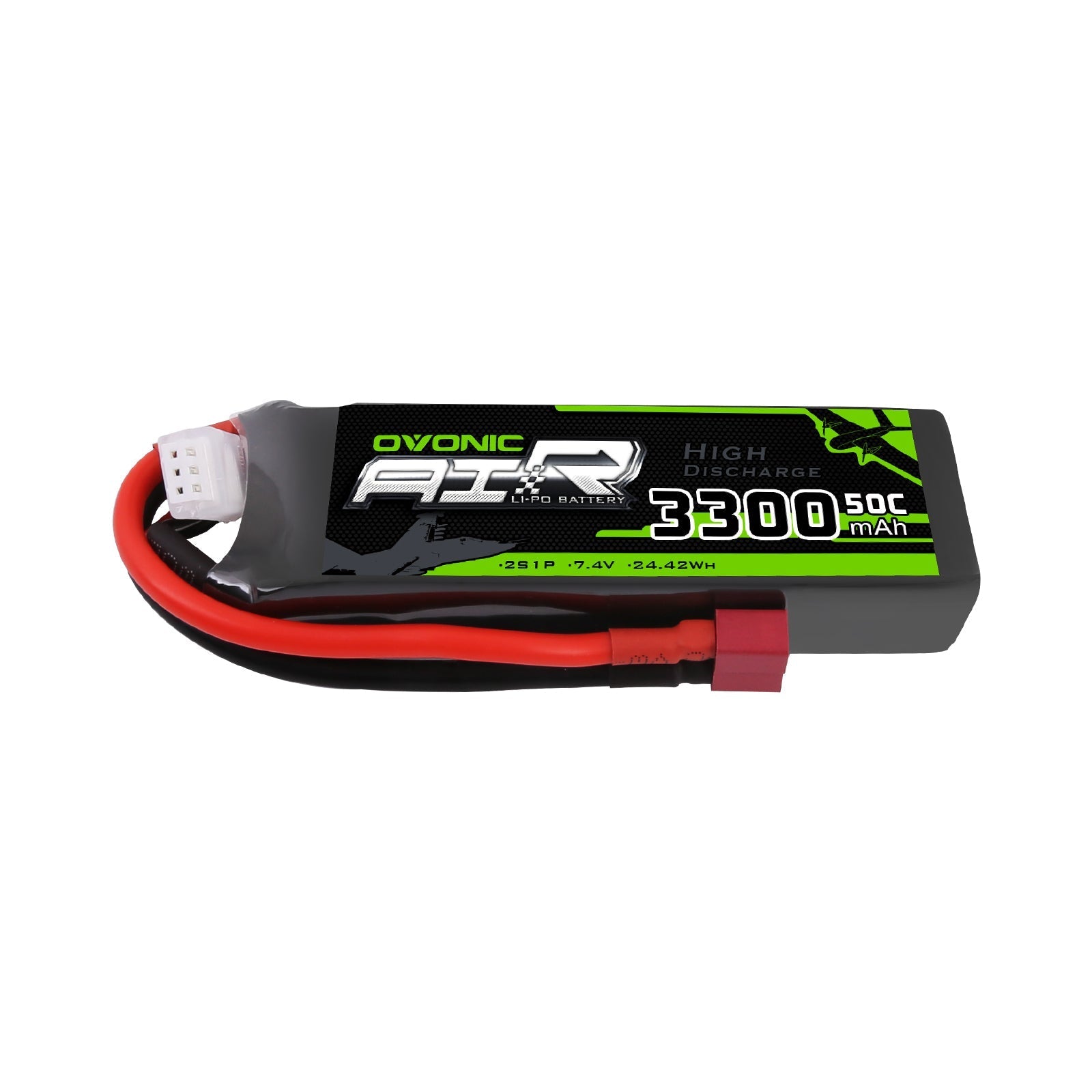 OVONIC 2S LiPo Battery Pack 3300mAh 50C 7.4V with Deans Plug for HPI Model RC Buggy RC Truck