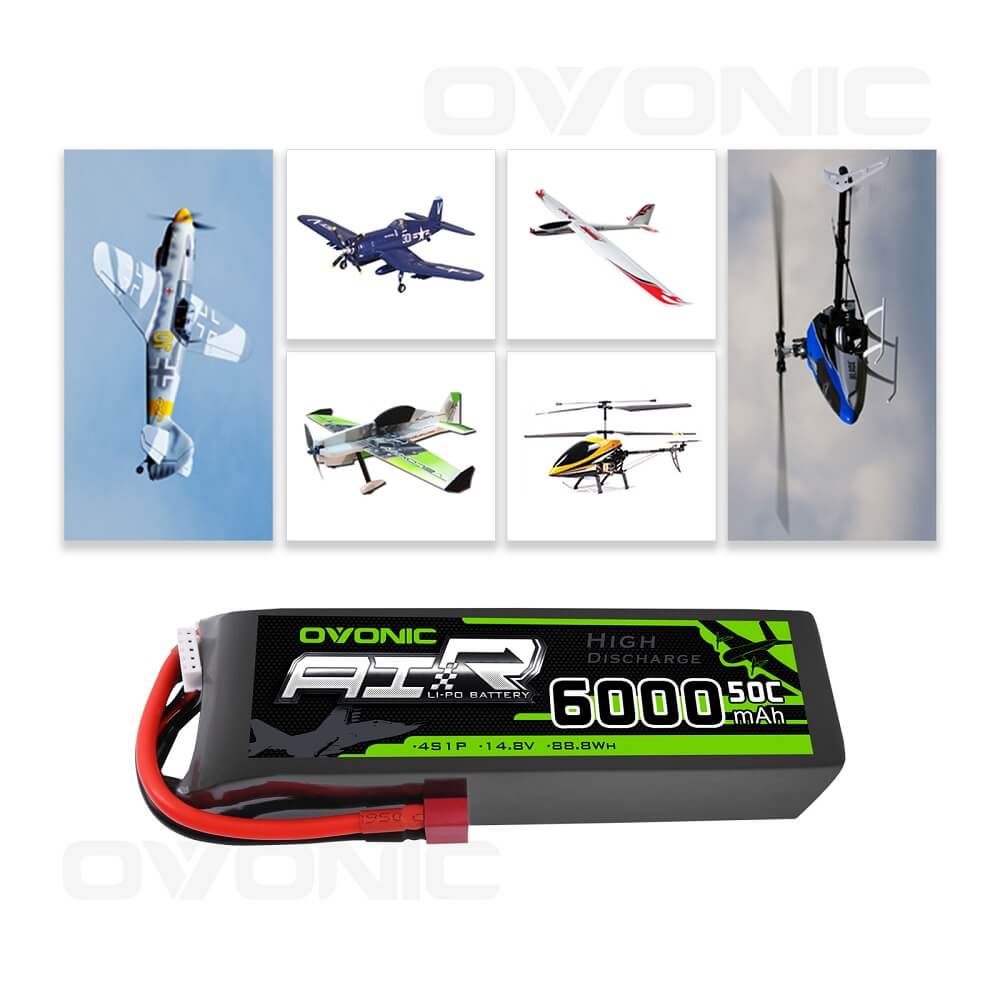 OVONIC 4S LiPo Battery Pack 6000mAh 50C 14.8V with Deans Plug for FPV Racing Drone RC Plane RC Truck