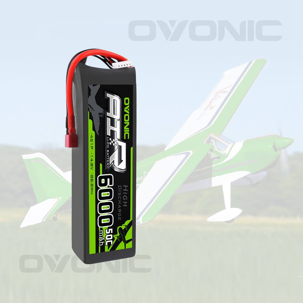 OVONIC 4S LiPo Battery Pack 6000mAh 50C 14.8V with Deans Plug for FPV Racing Drone RC Plane RC Truck