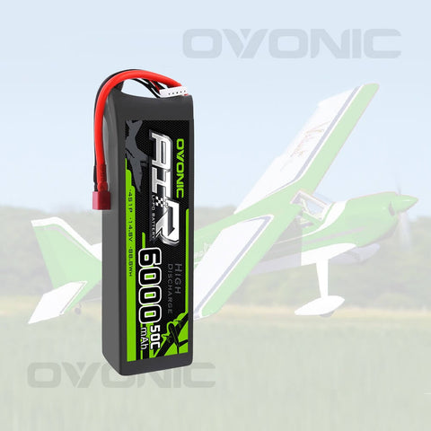 OVONIC 4S LiPo Battery Pack 6000mAh 50C 14.8V with Deans Plug for FPV Racing Drone RC Plane RC Truck